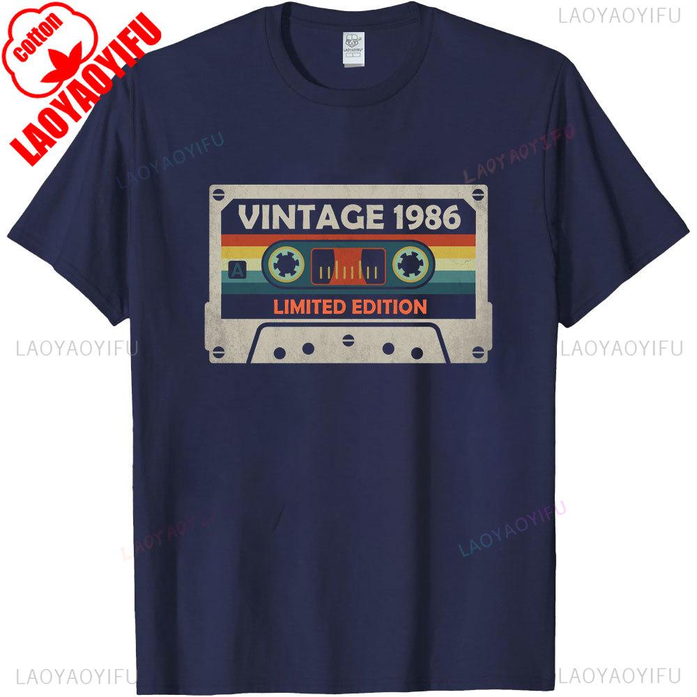 Vintage Made in 1986 40th Birthday 40 Years Old TShirts Summer Graphic Cotton Streetwear ShortSleeve Gifts Tee Men Tops