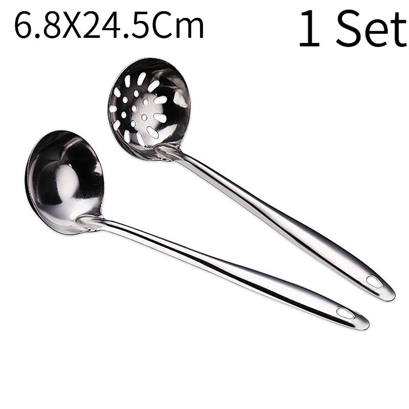 1/3PCS Korean Stainless Steel Thickening Spoon Creative Long Handle Hotel Hot Pot Spoon Soup Ladle Home Kitchen Essential Tools