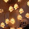 LED Halloween String Lights - Pumpkin, Ghost & Skeleton Waterproof USB/Battery Decorative Lights