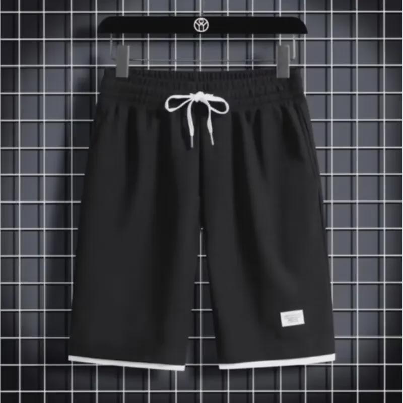 Men's Hong Kong Style Color-Block Waffle Shorts - Two-in-One Loose Casual Summer Sportswear