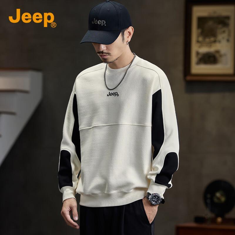 

JEEP Men s Spliced Patchwork Crewneck Sweatshirt 2XL