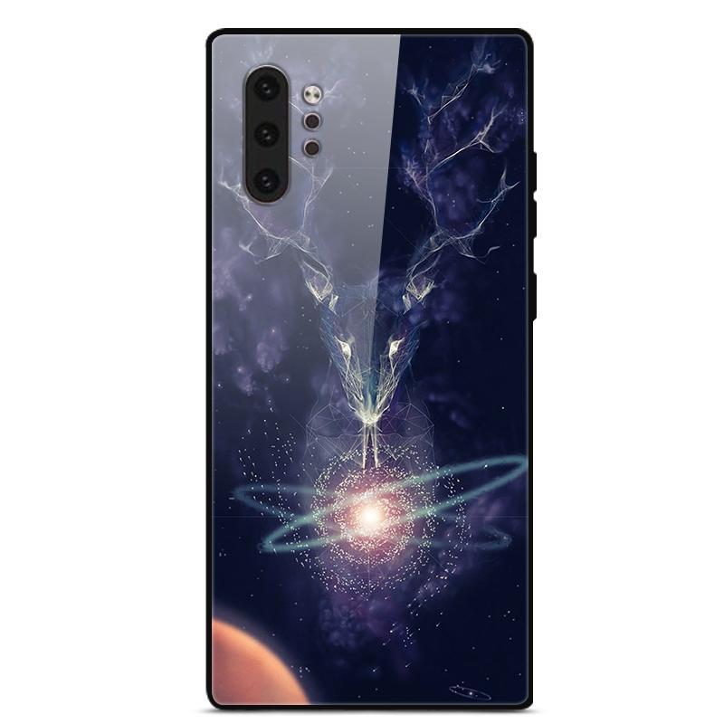 Phone Case For Samsung Galaxy Note 10 Plus Coque Tempered Glass Hard Back Cover For Samsung Note 10 Case Note10+ Funda Bumper