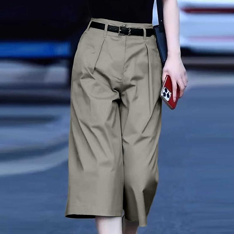 

ZANZEA Women Casual Solid Color Loose Capri Pants сірий колір