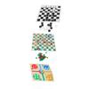 4 in 1 Board Games Set Clear Pattern Foldable Portable International Checkers Flying Chess for Kids