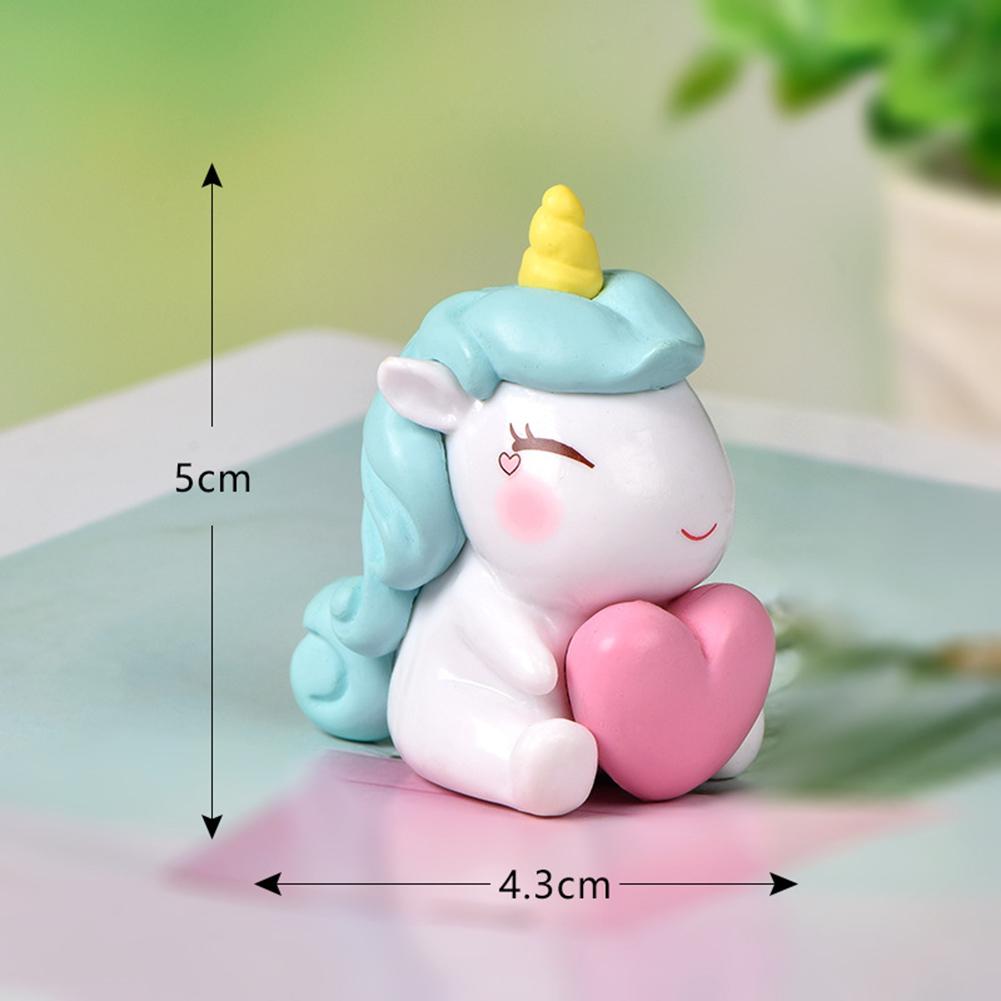 

Cute Cartoon Mini Ornaments A Horned Horse Shape Micro Landscape Desktop Diy Crystal Ball Accessories Birthday Cake Decoration Star A horned horse No. 4 Hold Love#1