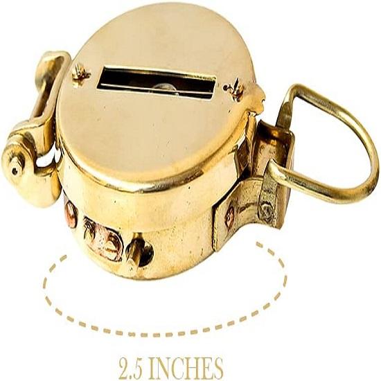 Compass Nautical Pocket Shiny Brass Navigational Instrument