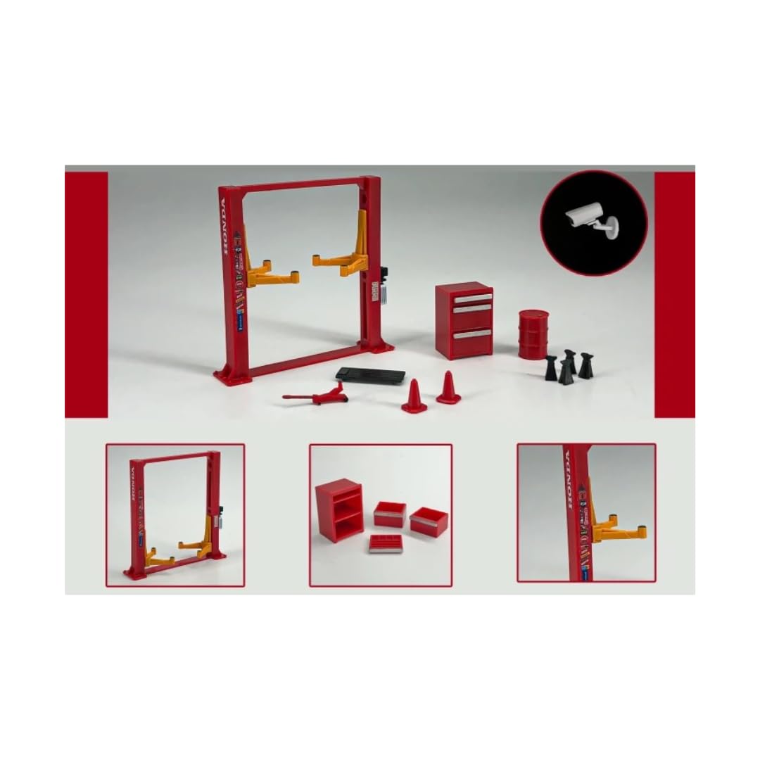 

Garage Lift and Tool Set 710011A Model Diorama Diecast Car 1/64 G-Fans [Used]