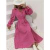 Autumn and Winter Women's Pressure Folded Peplum Long Sleeve Hem Dresses