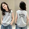 Korean Style Girls' Trendy Color Block Sleeveless Cotton Summer Top