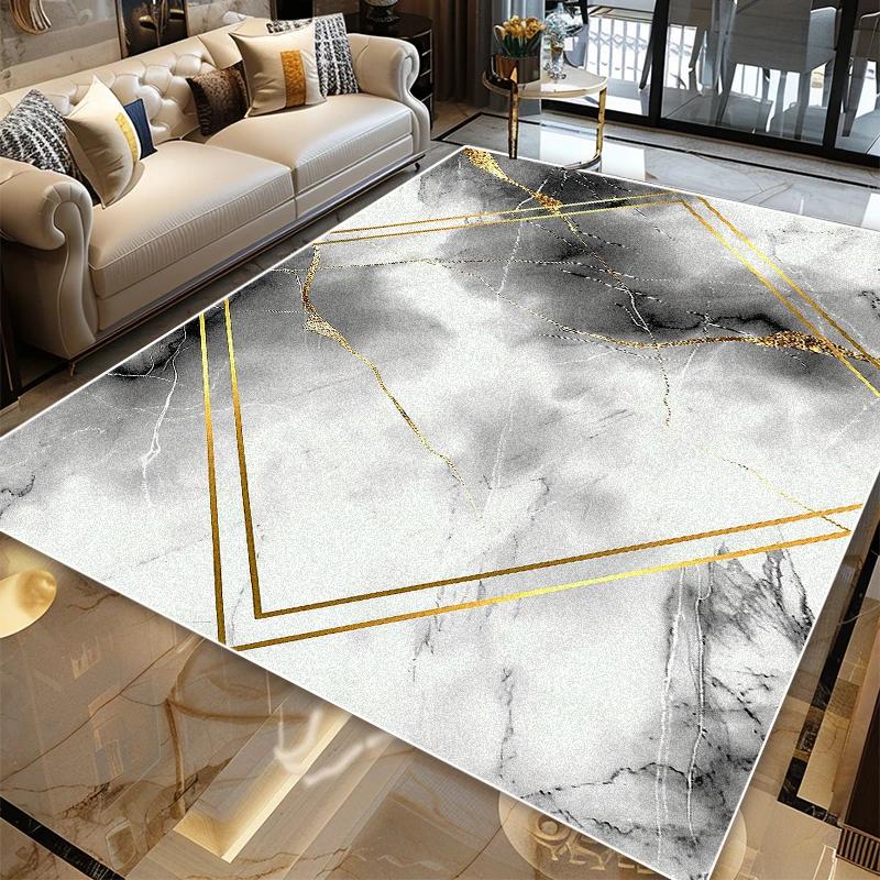 Nordic Marble Art Design Carpet Large Area Living Room Decoration Rug Non-slip Bedroom Lounge Rugs Washable Coffee Table Mat