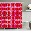 Bath Time Fun: Red Pink Modern Geometric Shower Curtain Decorates Your Bathroom With Vibrant Colors Perfect For Girls Bathrooms