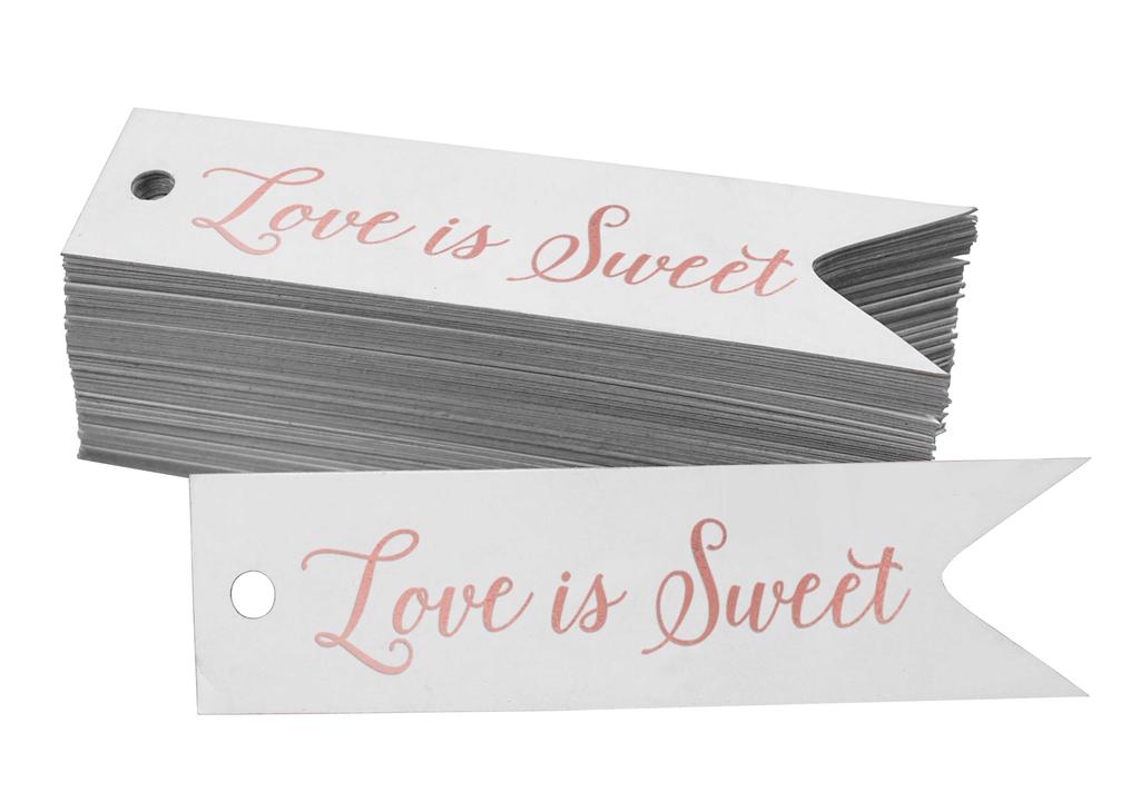Inkdotpot Gold Foil Paper Hang Tags Love Is Sweet Wedding Favor Tags 100