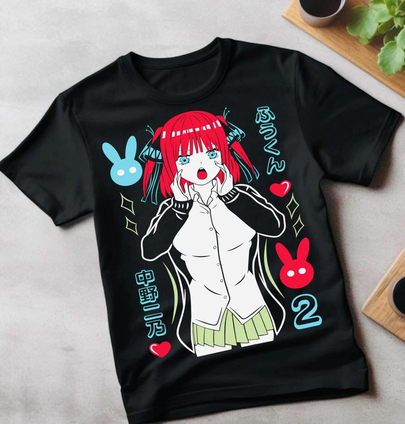 Футболка Нино Накано Вайфу Горячая Накано Нино 5-toubun no Hanayome Подарочная футболка XL