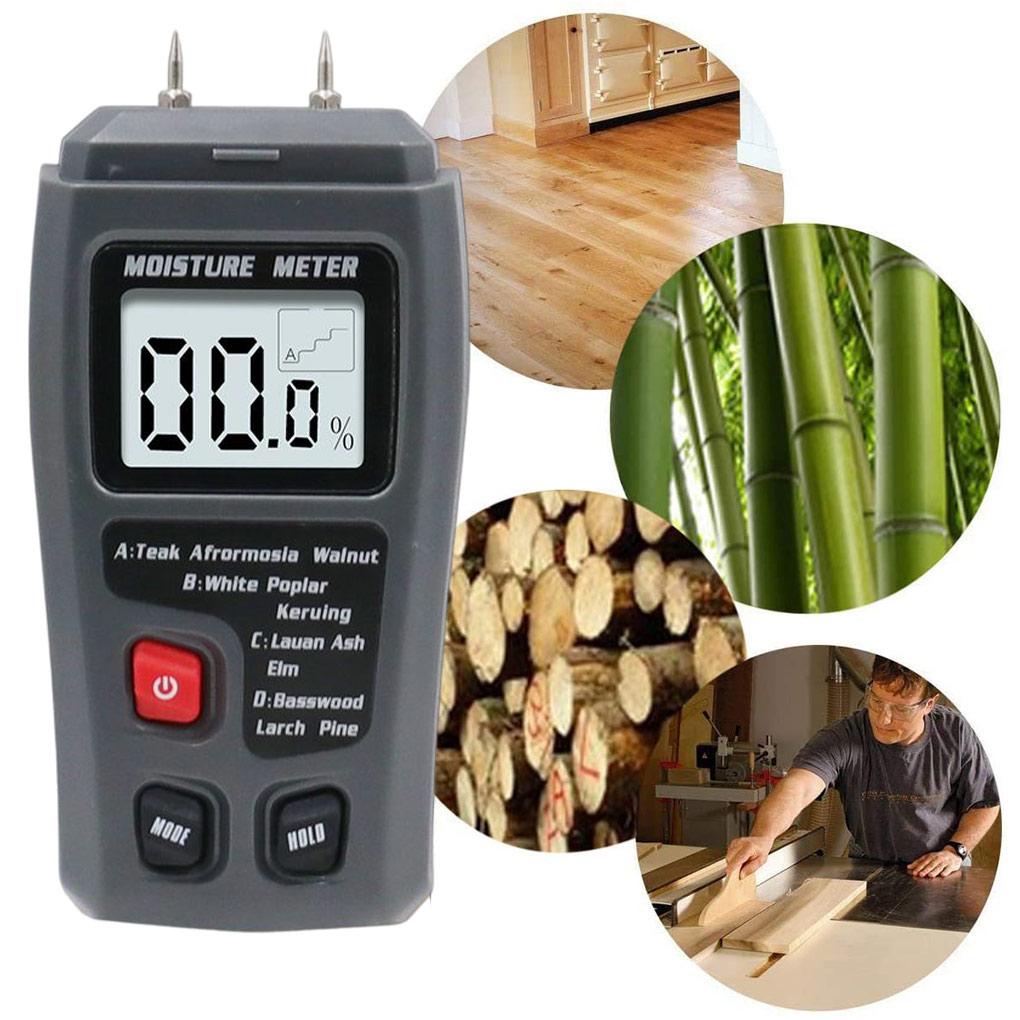 Digital Display 0-99.9% Wood Moisture Meter Portable Handheld Log Hygrometer Electrical Humidity Tester Testing Instrument