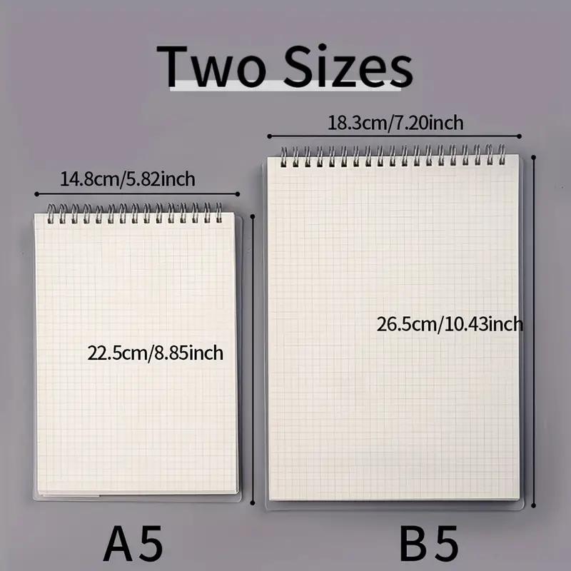 80 Pages/book Coil Notebook, A5/B5 Ring Spiral Notebook, Grid Loose-leaf Notepad, Journal Memo, Softcover Notebook