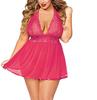 Plus Size Sexy Lace See-Through Nightdress for Women - Cross-Border European & American Style