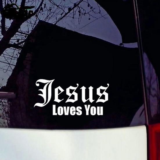 Jesus Love You Letters Reflective Car Vehicle Body Window Decals Sticker Decor
