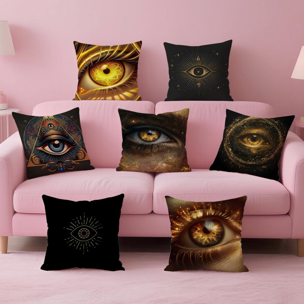BBrass Eye Golden Eyes Sharp Fashion Cushion Cover Pillow Case Soft Friendly Fabric Concealed Zipper