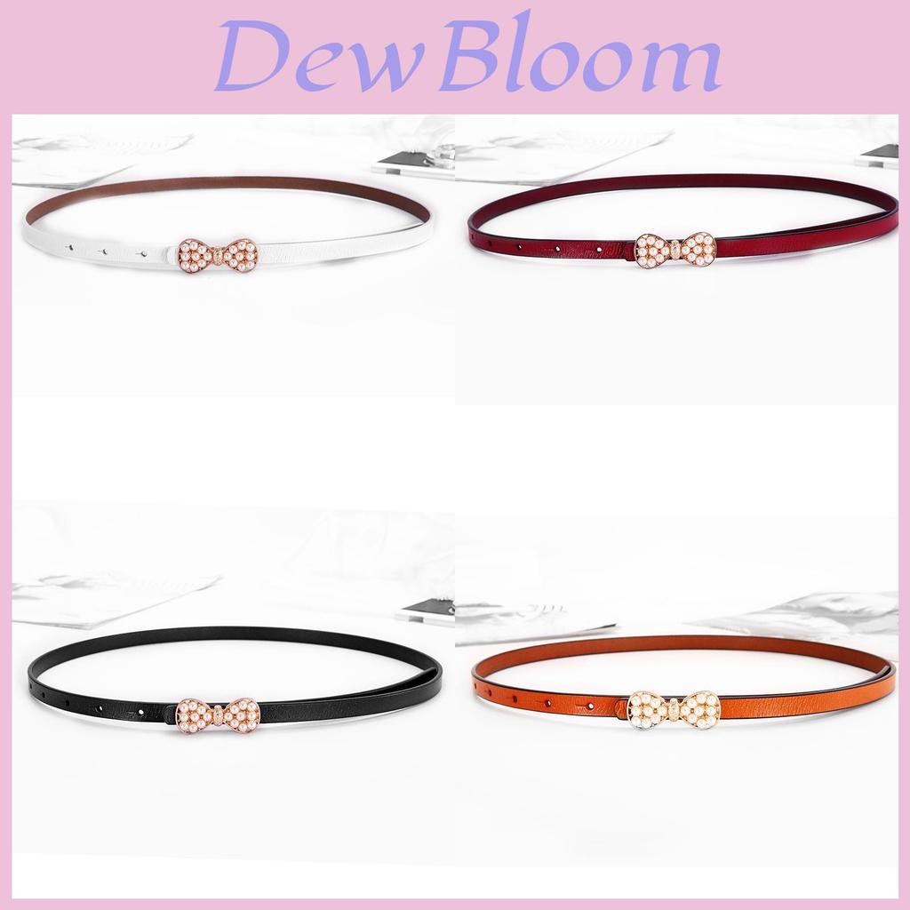 Leather Waist Belt For Women With Pearl Butterfly Decor Summer Casual Dress Accessory