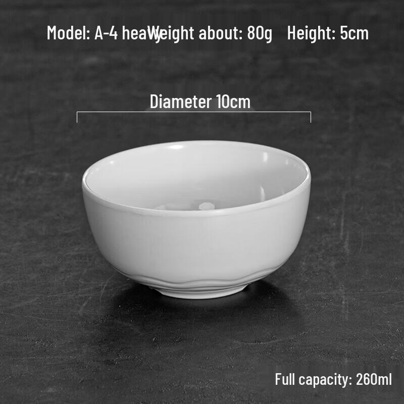 Durable Melamine Rice/Soup Bowls (White, 10-Pack)