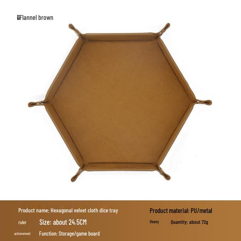 Hexagonal Velvet Foldable Dice Storage Tray
