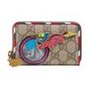 Courrier Dragon Pattern Embroidered Logo Zip Canvas And Leather Wallet Unisex Wallet Ebony Multicolor 473911-K9GQT-8899