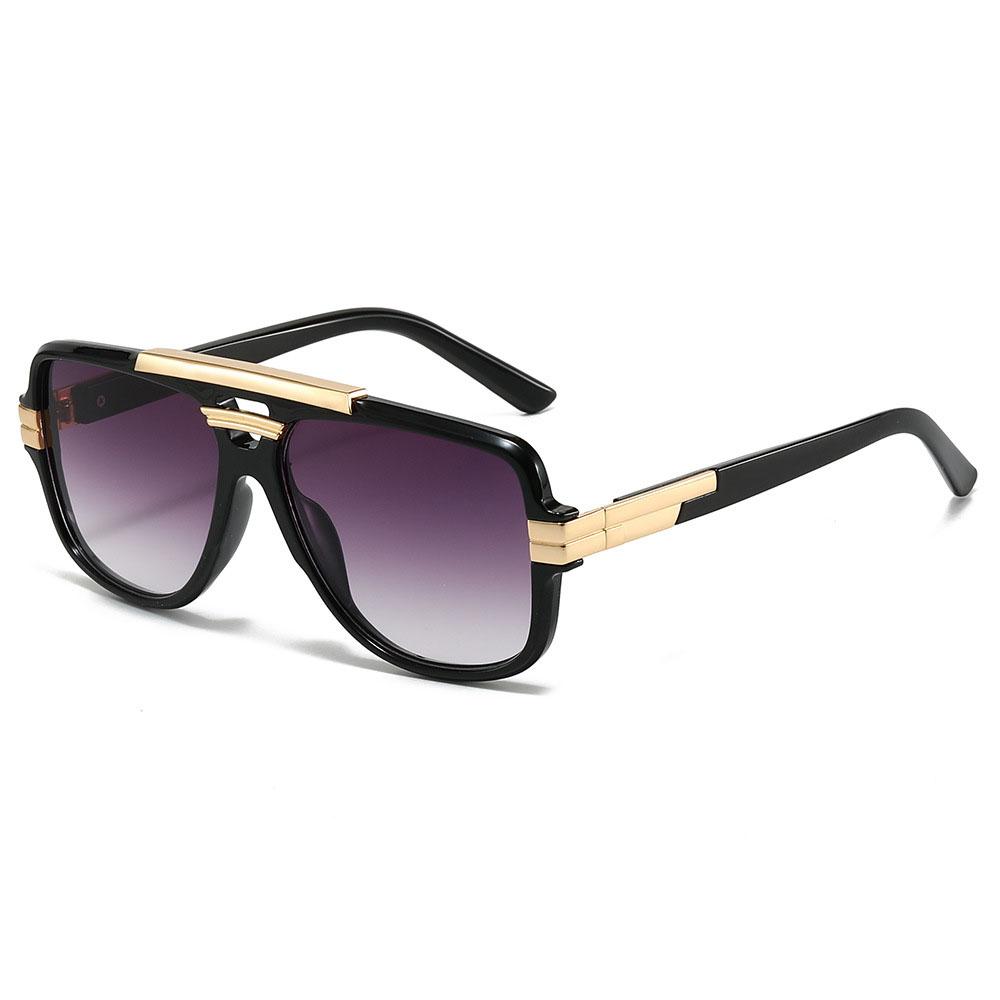 

Vintage Oversized Pilot Sunglasses Women For Men Luxury Brand Designer Sun Glasses Punk Popular Big Frame Double Bridge Shades