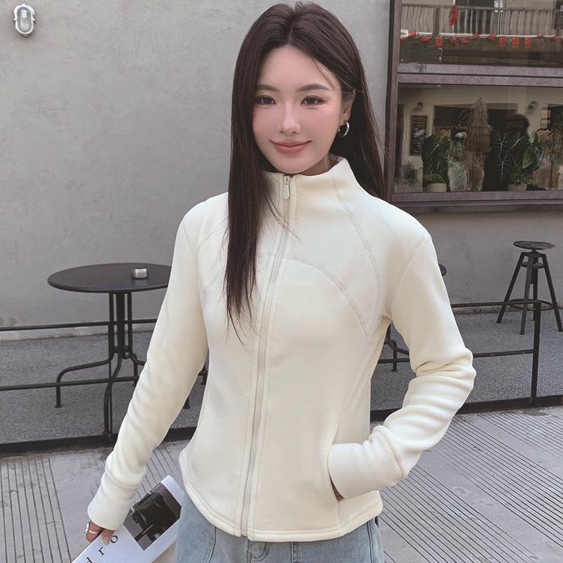 Autumn Winter Stand Collar Casual Fashion Zipper Coat Women Slim Simple All-match Sports Cardigan Outwear Top
