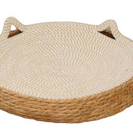 Dual-Use Rattan Cat Bed & Scratch Board - Large, Durable, Scratch-Resistant, All-Season, Dander-Proof