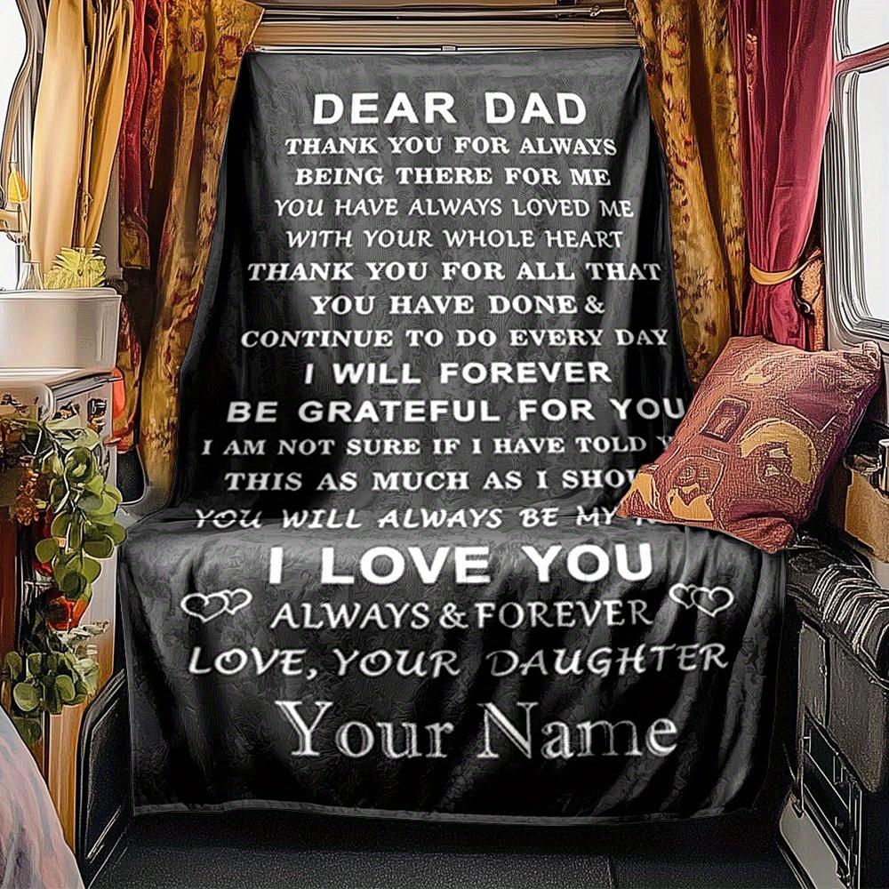 Dad Angel Wings Blanket Personalized Name Soft Comfortable Stylish Blanket Car Blanket Perfect For Travel Camping Outdoor Home Suitable For All