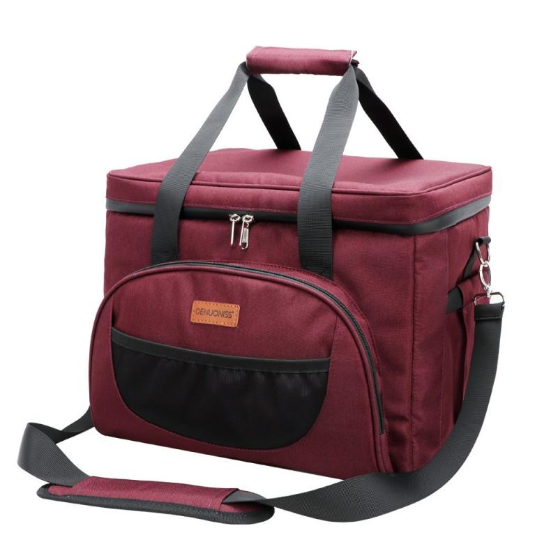 Large Capacity Insulated Lunch Bag Oxford Fabric Picnic Cooler Tote Outdoor Travel 20-35L Portable Foldable Thermal