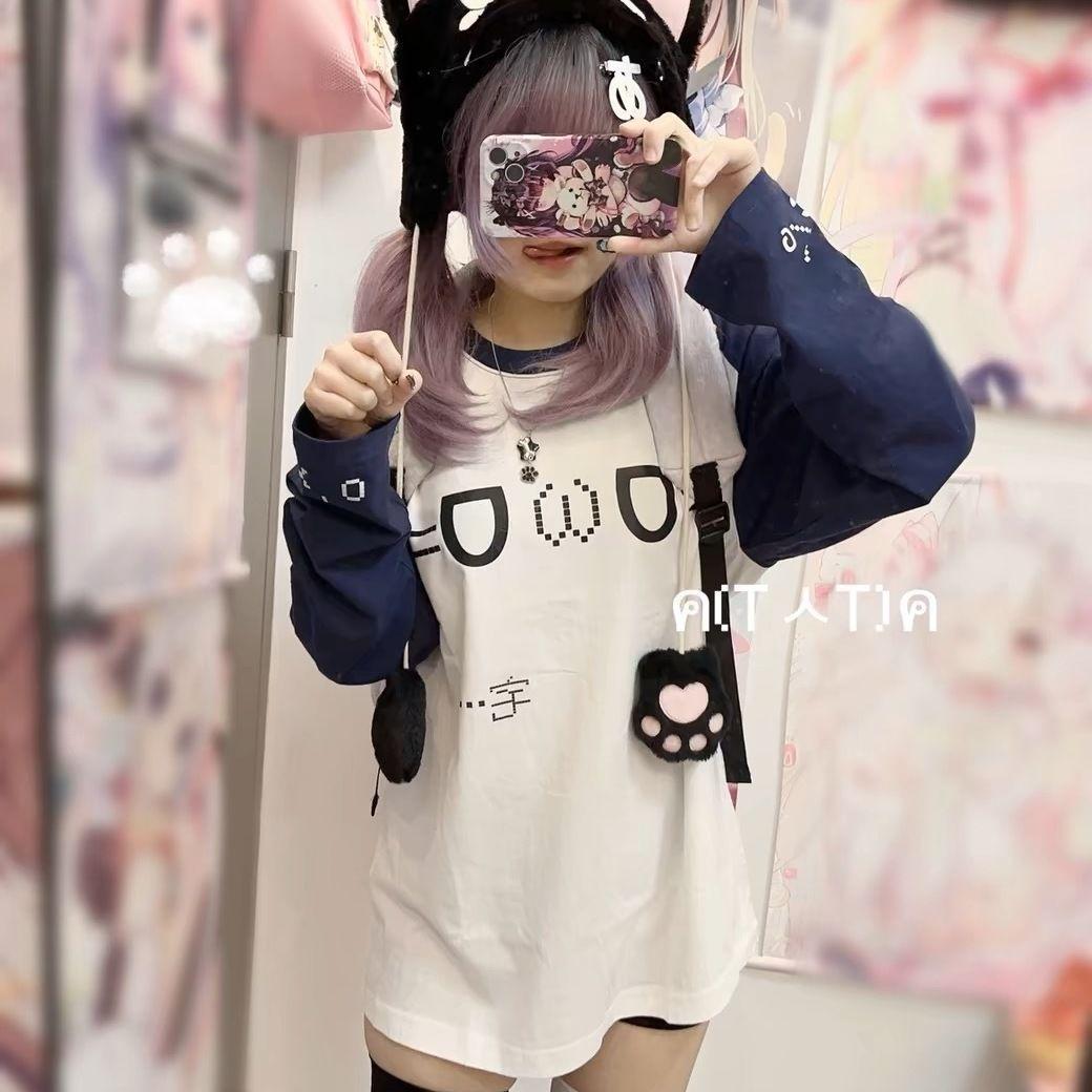 Women s T-shirts Long Sleeve Girls Y2K T-shirts Casual Leisure Street Wear Fashion Girls Tees S белый