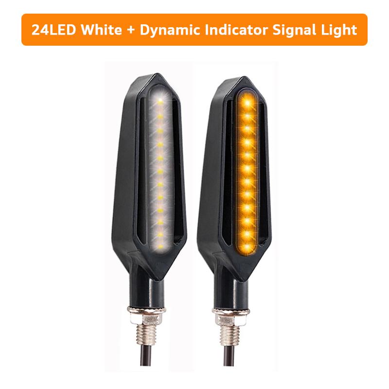 Motorcycle 24LED Turn Signals Light 12V 10MM Motorcycle Flasher Light Built Relay Turn Signal Indicator DRL Stop Signals Blinker
