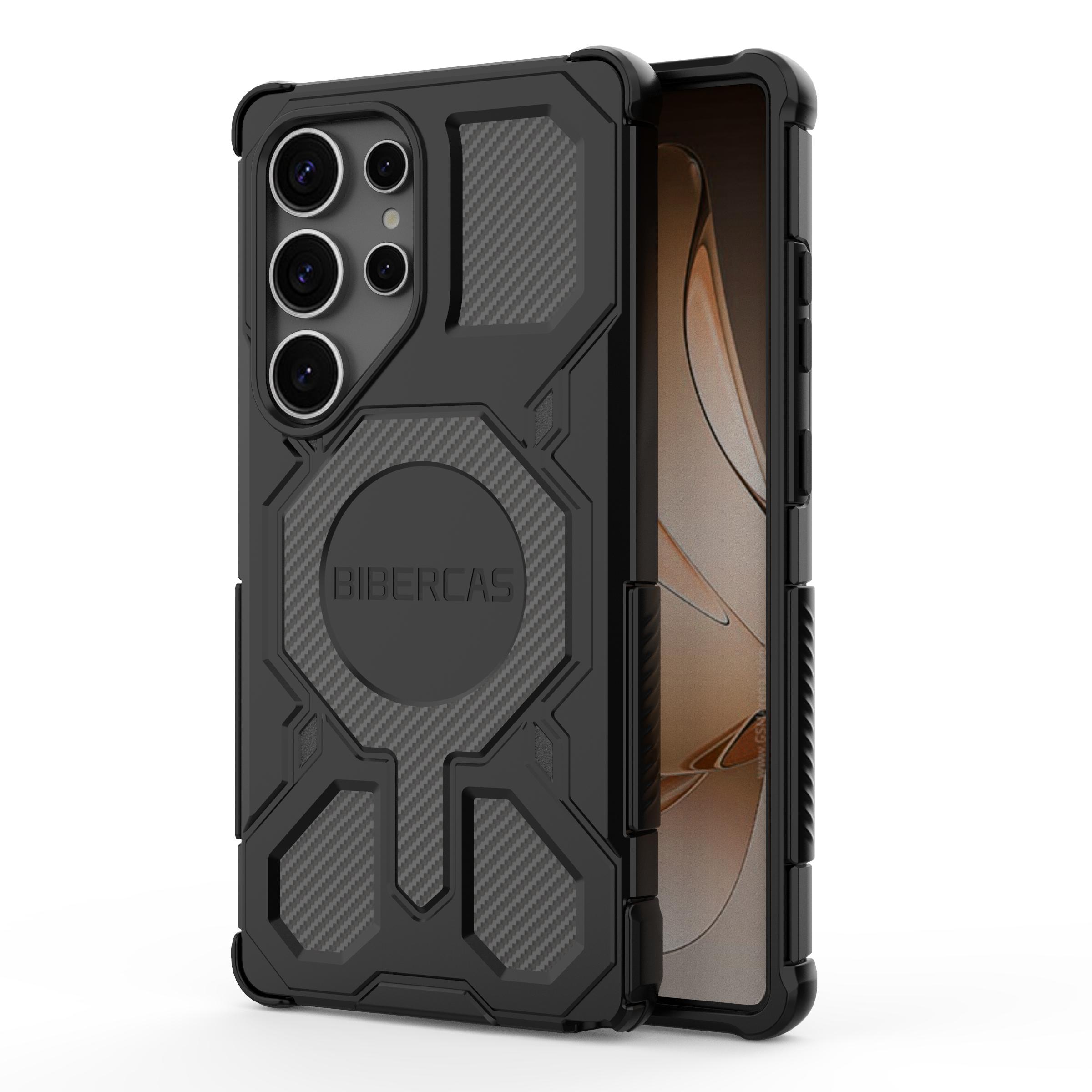 Magnetic Military Armor Phone Case For Samsung Galaxy S25 S26 Ultra S25 S26 Plus  Wireless Charging Anti-Drop Protective Cover Galaxy S25 Edge чёрный