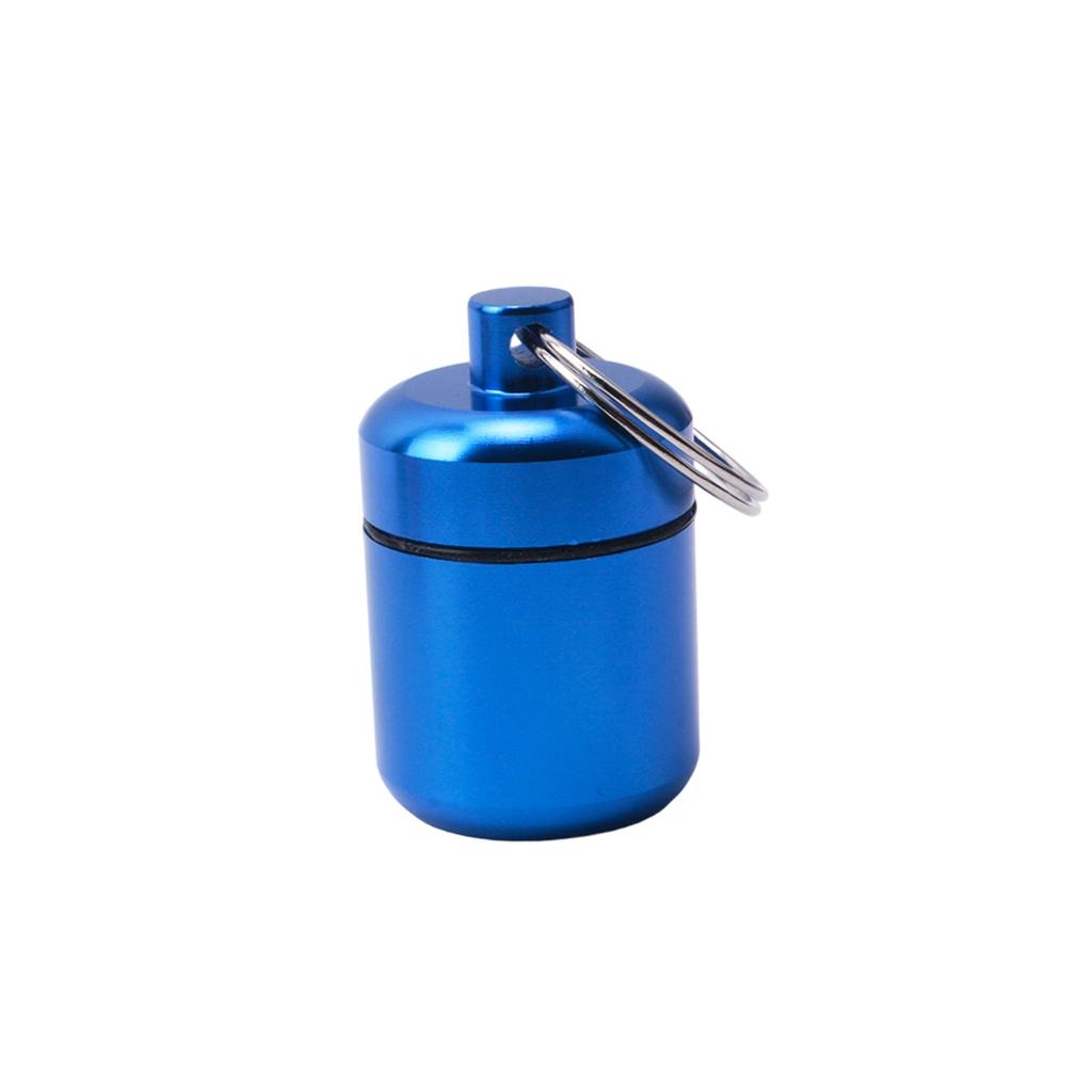 Multi Color Mini Keychain Pill Box Waterproof Aluminum Plastic Travel Pill Case For Vitamins Medication Emergency Carry