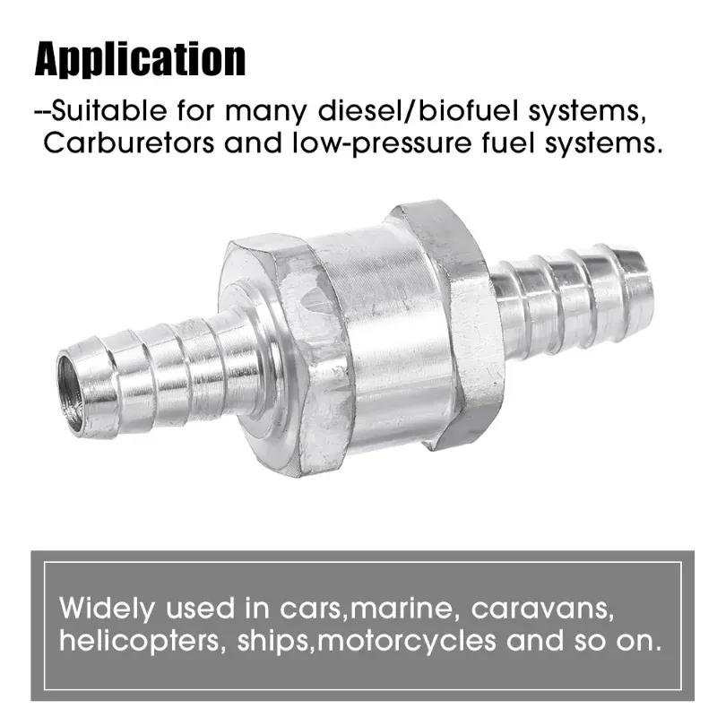Car One Way Fuel Non Return Check Valve 6/8/10/12mm for Peugeot Renault Universal Petrol Diesel Aluminium Alloy Tool Accessories