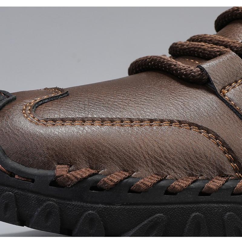 Pánské kožené boty nad kotník, ležérní tenisky, zimní plyšové boty, sněhule 39-45