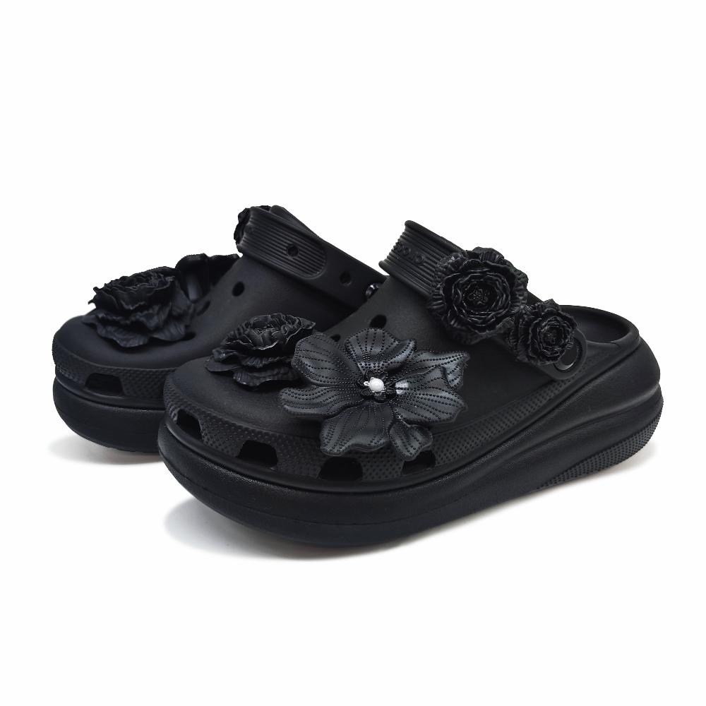 Crocs Crush Clog Aoyama Ink Camellia Gift Bag Simple and Versatile Fashion Trend Casual Hole Shoes Women's Black