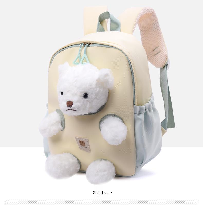 

Korean Style Cute Little Bear Cartoon Backpack, Lightweight Large Capacity Double Shoulder Bag for Kids and Women Small