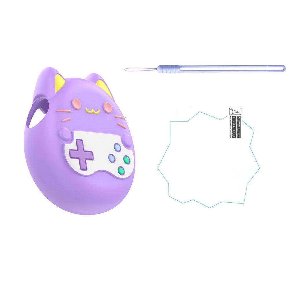 For Tamagotchi Paradise Protective Set-Silicone Protective Case+anti Drop Lanyard/screen Protector Film Electronic Pet Accessory