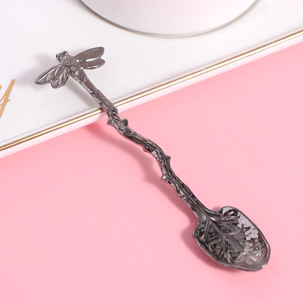 Vintage Dragonfly Coffee Spoon Twig Design Teaspoon Cutlery Dessert Spoon Afternoon Tea