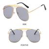 Fashion Oversized Metal Frame Sunglasses Street Shooting Outdoor UV Protection Sun Glasses Pilot Shades for Women & Men