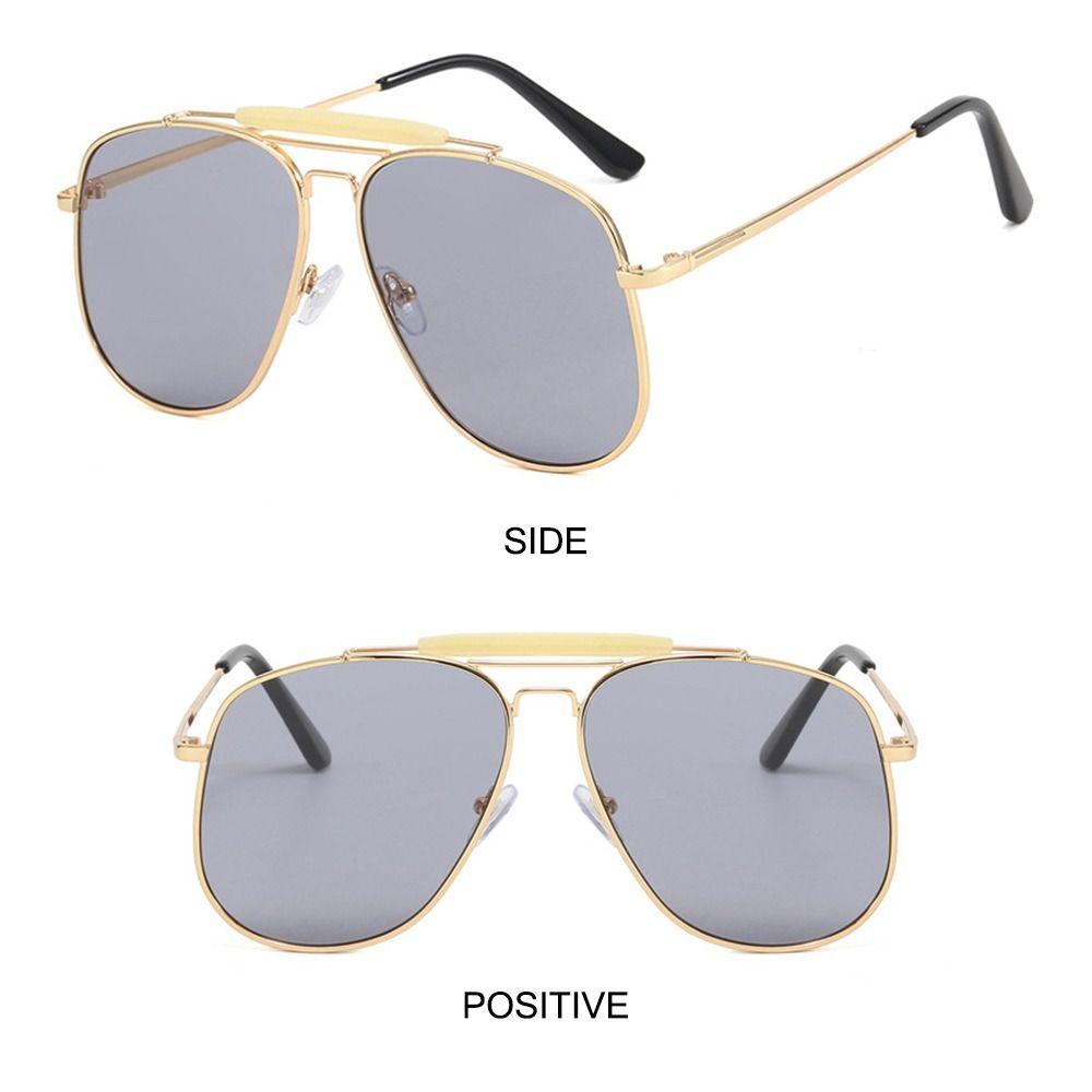 Fashion Oversized Metal Frame Sunglasses Street Shooting Outdoor UV Protection Sun Glasses Pilot Shades for Women & Men
