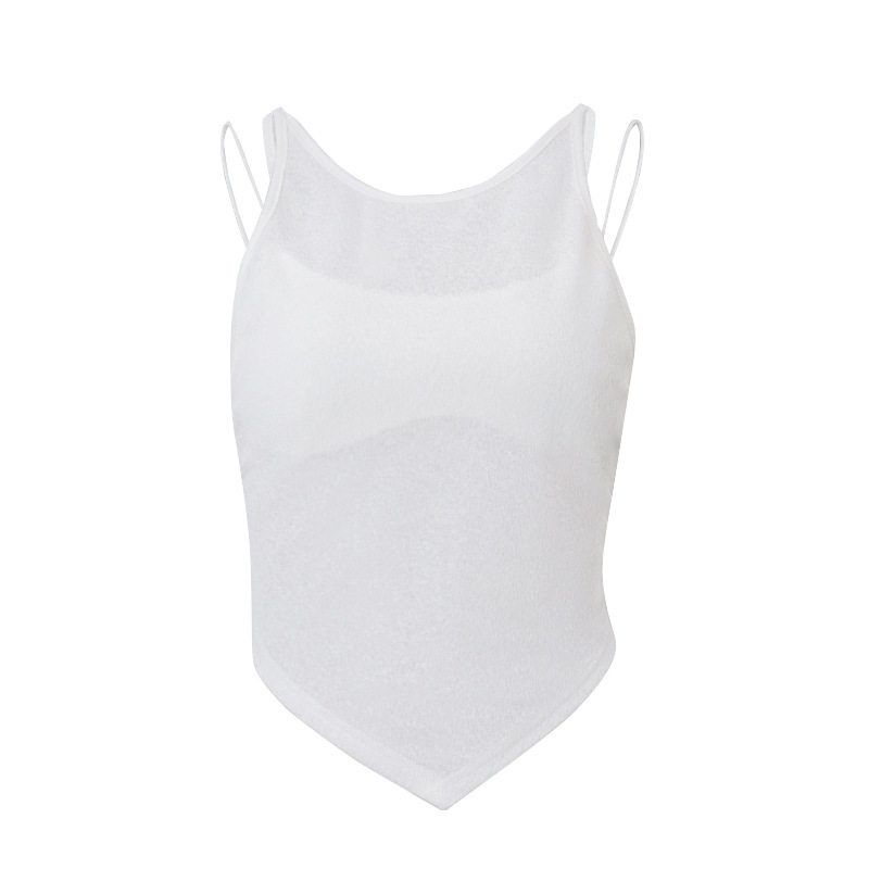 

Ins European and American Style 2024 Winter New Style Irregular Sexy Cool Slim Fit Camisole Women s Two-Piece Set White S