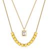 European & American 3D Rhinestone Square Clavicle Necklace Set - Versatile Fashion Jewelry for Women