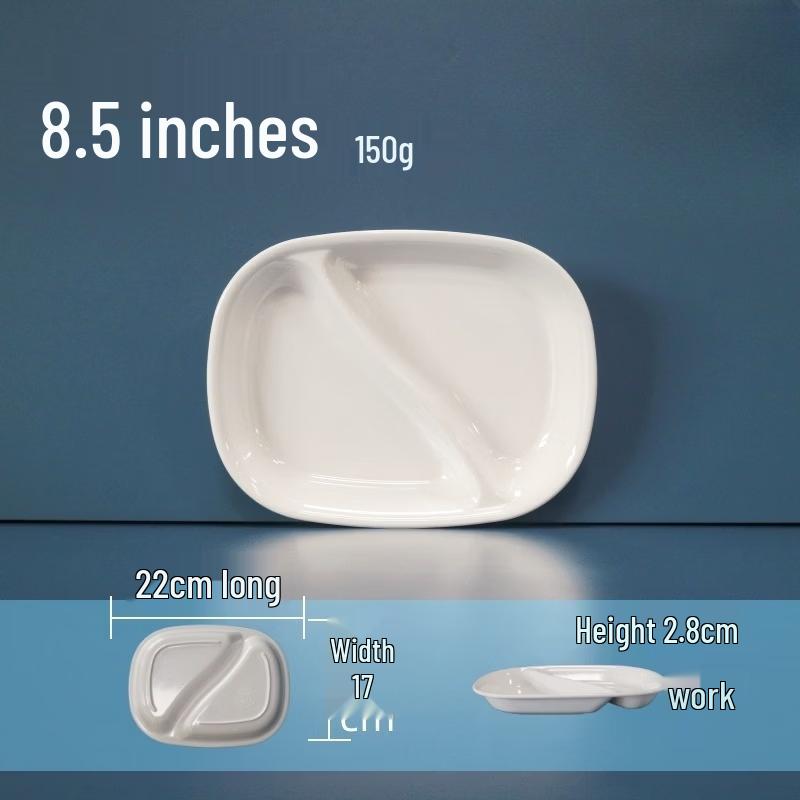 ZISIZ 8.5-inch Square Melamine 3-Compartment Divided Tray Set