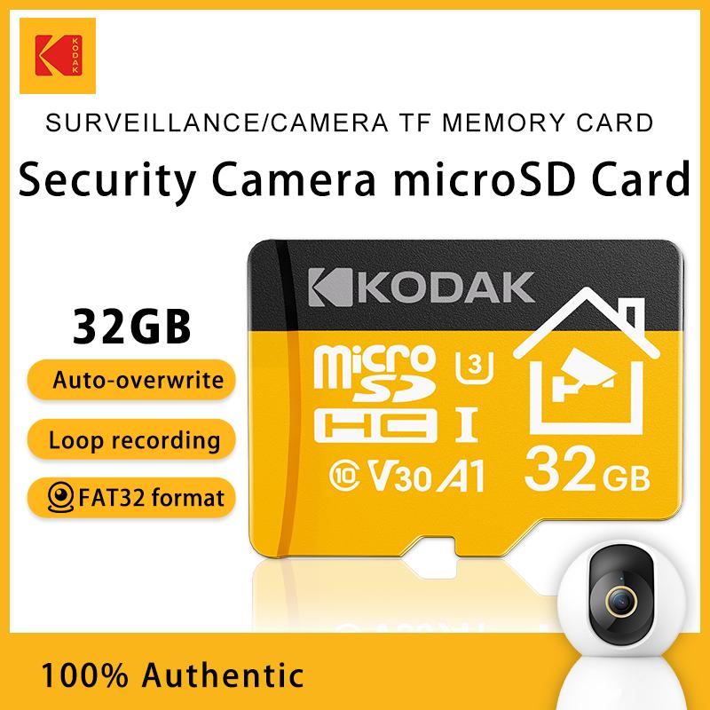 Карта Kodak MicroSD 32 ГБ 64 ГБ 128 ГБ 256 ГБ Карта памяти Micro SD лучшая для домашнего монитора безопасности, мобильного телефона, дронов 32GB