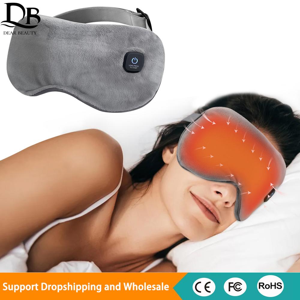 Electric Heated Eye Mask 3D Eye Mask for Dry Eyes Dark Circles Shading Sleeping Hot Compress Eye Mask Adjustable Sleep Eye Mask
