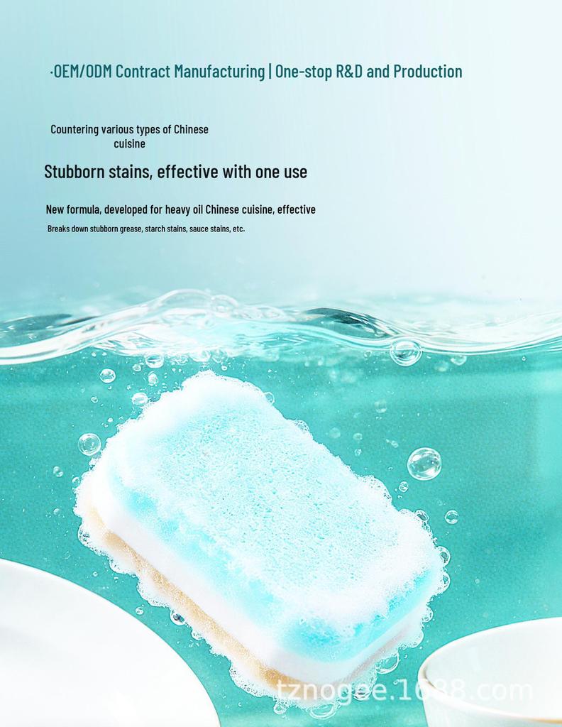 Multi-functional Dishwasher Tablets: Effective Stain & Oil Removal with Light Detergent.