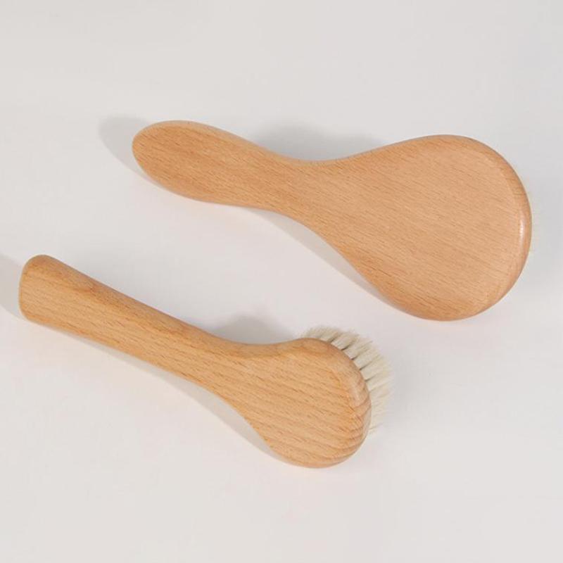 Baby Care Beech Wooden Handle Brush Baby Hbrush Newborn Infant Comb For Head Massager For Baby Shower Pure Natur